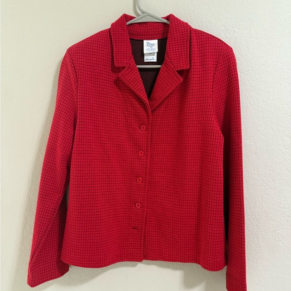 Weekenders Red Grid Knit Blazer size S & Skirt Set Size M - Picture 2 of 10
